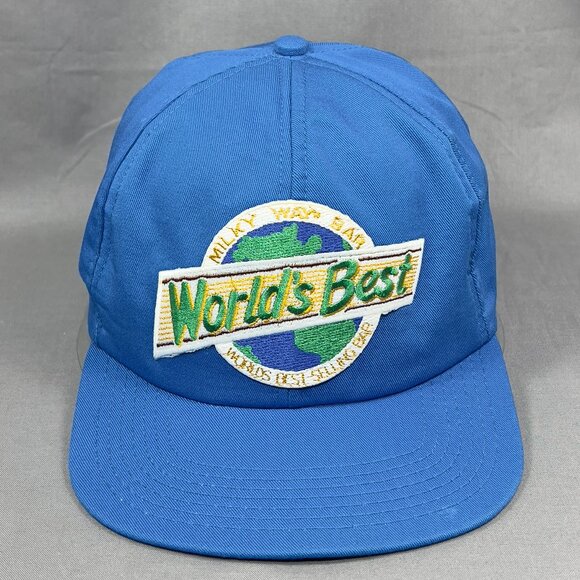 Vtg Milky Way Candy Bar Snapback Hat Cap Milk Chocolate Sweets Baseball USA Mens - Picture 1 of 15